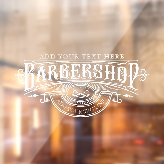  Barbershop Business Front Wind aanpassen Raamsticker (Vel 2)