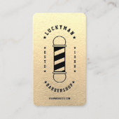 Barbershop Classic Elegant Goud Zwart Barber Pool Visitekaartje (Voorkant)
