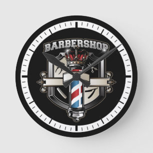 Barbershop Classic Logo Ronde Klok