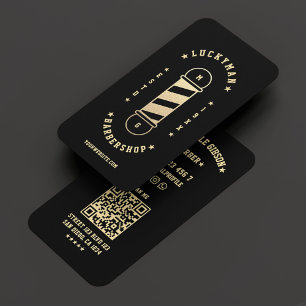 Barbershop Classic Mobile Barber Zwart Goud Visitekaartje