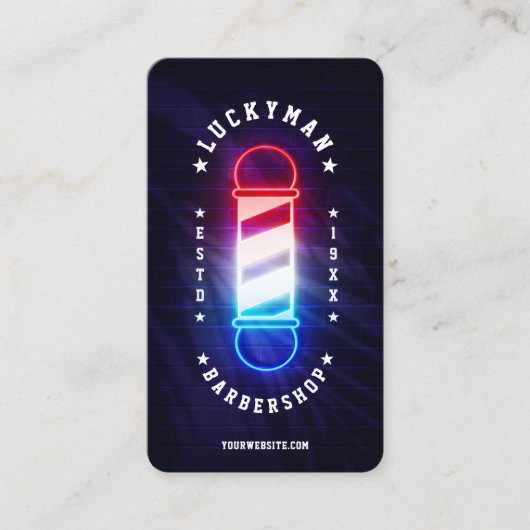 Barbershop Classic Rood Wit Blauw Barber Pool Visitekaartje (Voorkant)