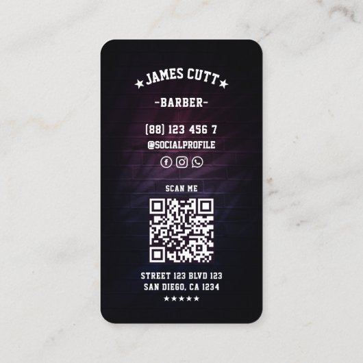 Barbershop Classic Rood Wit Blauw Barber Pool Visitekaartje (Achterkant)