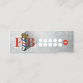 BarberShop Crown Barber Pole Hair Salon Loyalty QR Mini Visitekaartje (Voorkant)