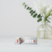 BarberShop Crown Barber Pole Hair Salon Loyalty QR Mini Visitekaartje (Staand voorkant)