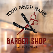 Barbershop Custom Walk In Window Cling Raamsticker (Vel 2)