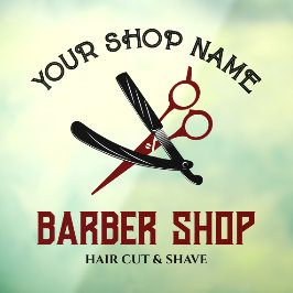 Barbershop Custom Walk In Window Cling Raamsticker
