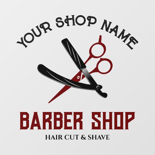 Barbershop Custom Walk In Window Cling Raamsticker (Vel)
