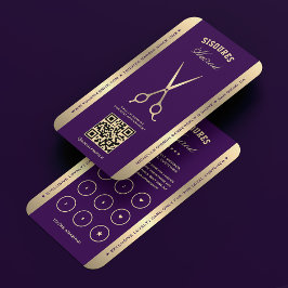 Barbershop Dark Purple Barber Loyalty Card Visitekaartje