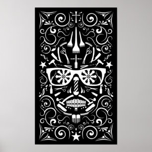 barbershop dia de los muertos poster