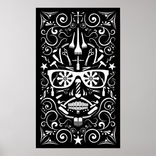 barbershop dia de los muertos poster (Voorkant)