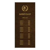 Barbershop donkerbruin leder reclamekaart (Voorkant)