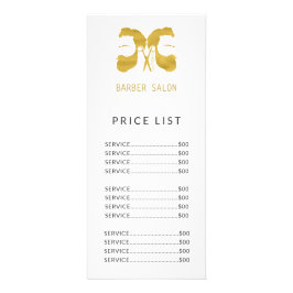 Barbershop eenvoudige goudprijslijst reclamekaart