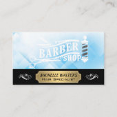 Barbershop-eigenaar | Barber Pole Logo Visitekaartje (Voorkant)