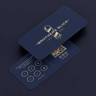Barbershop Elegante Barber Pool Dark Navy Loyalite Visitekaartje