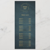 Barbershop elegante goud en marine diensten menu (Voorkant)