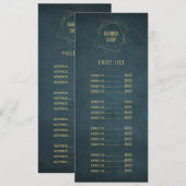 Barbershop elegante goud en marine diensten menu (Voorkant / Achterkant)