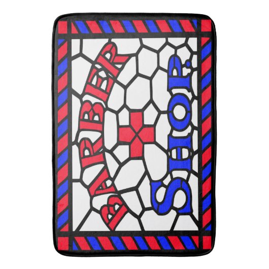 Barbershop-Glas in lood Badmat (Voorkant Verticaal)