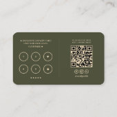 Barbershop Gold Barber Pole Army Green Loyalty Visitekaartje (Achterkant)