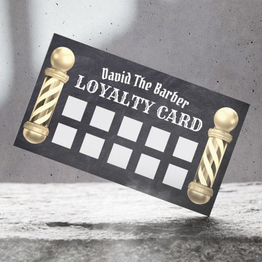 Barbershop Gold Barber Shop Pole Chalkboard Klantenkaartje