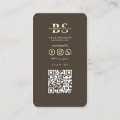 Barbershop Gold Barber's Pole Monogram Visitekaartje (Achterkant)