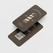 Barbershop Gold Barber's Pole Monogram Visitekaartje