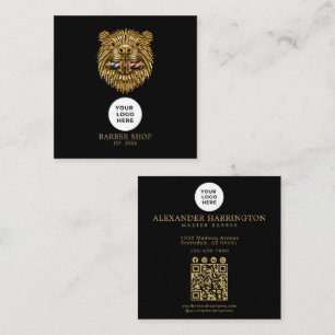 Barbershop Golden Beaver Professioneel QR-code Vierkante Visitekaartje