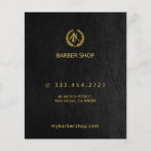 Barbershop goud zwart prijslijst service menu (Achterkant)