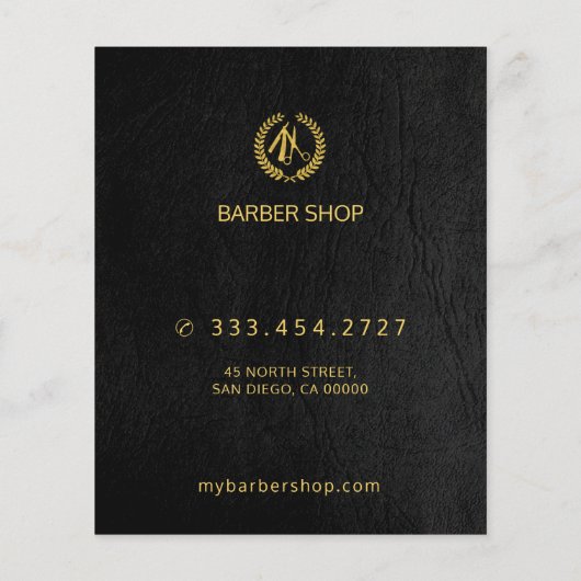 Barbershop goud zwart prijslijst service menu (Achterkant)