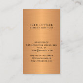 Barbershop gouden schaar paal kapper promotioneel visitekaartje (Achterkant)