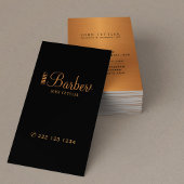 Barbershop gouden schaar paal kapper promotioneel visitekaartje