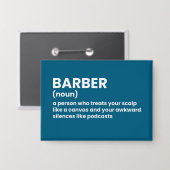 Barbershop Grappige definitie Button (Voorkant / Achterkant)