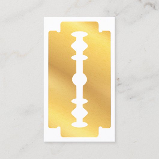 Barbershop Haar Wit Goud Scheermesje Barber Shop Visitekaartje (Voorkant)