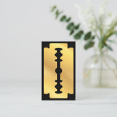 Barbershop Haar Zwart Goud Scheermesje Barber Shop Visitekaartje (Staand voorkant)