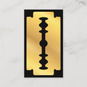 Barbershop Haar Zwart Goud Scheermesje Barber Shop Visitekaartje (Voorkant)