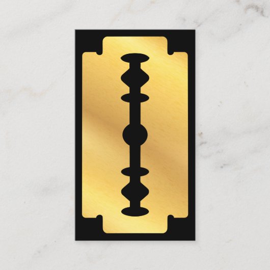 Barbershop Haar Zwart Goud Scheermesje Barber Shop Visitekaartje (Voorkant)