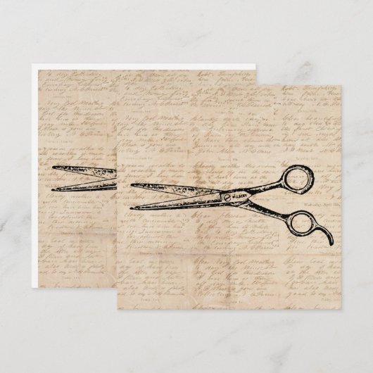 Barbershop Hair Cutting Shears Barber Scissors Feestdagenkaart (Voorkant / Achterkant)
