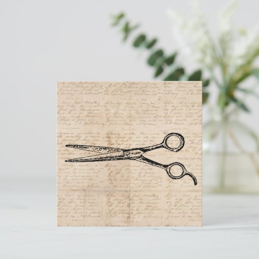Barbershop Hair Cutting Shears Barber Scissors Feestdagenkaart (Staand voorkant)