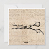 Barbershop Hair Cutting Shears Barber Scissors Feestdagenkaart (Achterkant)