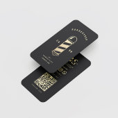 Barbershop Haircut Haarstylist Barber's Pole Black Visitekaartje