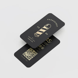 Barbershop Haircut Haarstylist Barber's Pole Black Visitekaartje