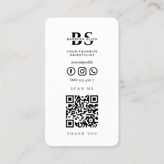 Barbershop Haircut Haarstylist Barber's Pole Visitekaartje (Achterkant)