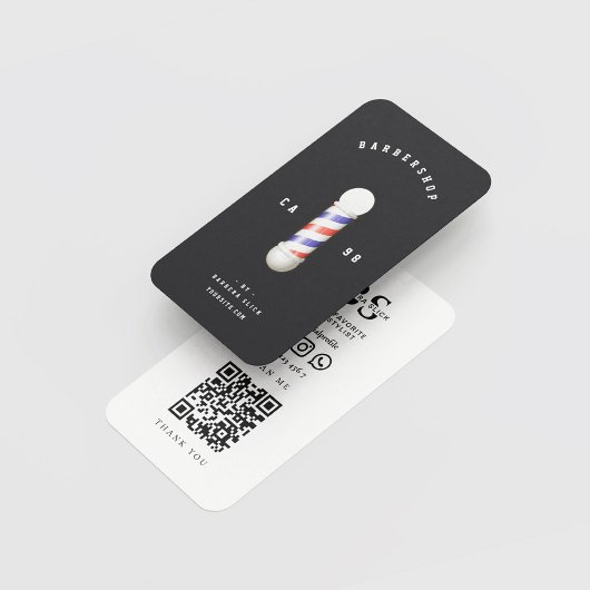 Barbershop Haircut Haarstylist Barber's Pole Visitekaartje