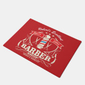 Barbershop ingang van deur van mat Retro Red (Schuin)