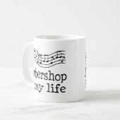 Barbershop is mijn leven koffiemok (Voorkant links)