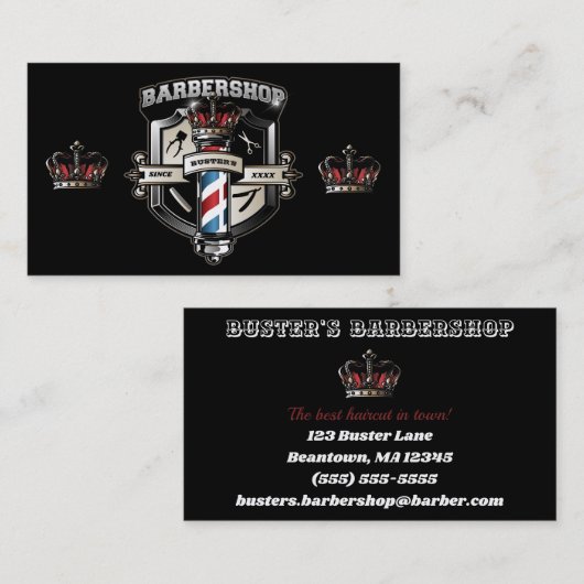 Barbershop Klassic Logo personaliseren Visitekaartje (Voorkant / Achterkant)