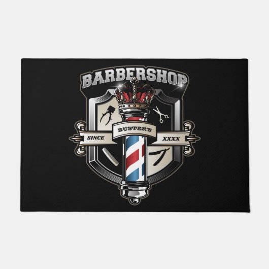 Barbershop Klassieke Logo personaliseer 24 x 36 in Deurmat (Voorkant)
