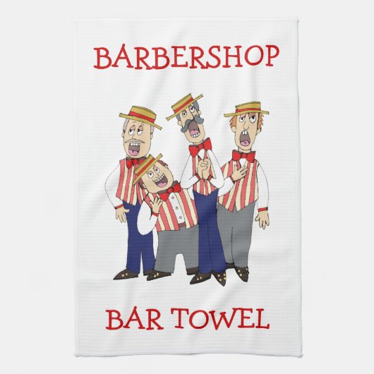 Barbershop Kwartet Bar Towel personaliseren Theedoek (Verticaal)