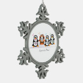 Barbershop Kwartet Tin Sneeuwvlok Ornament (Links)