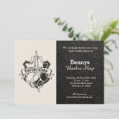 Barbershop leder open dag kaart (Staand voorkant)