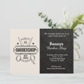 Barbershop leder open dag kaart (Staand voorkant)
